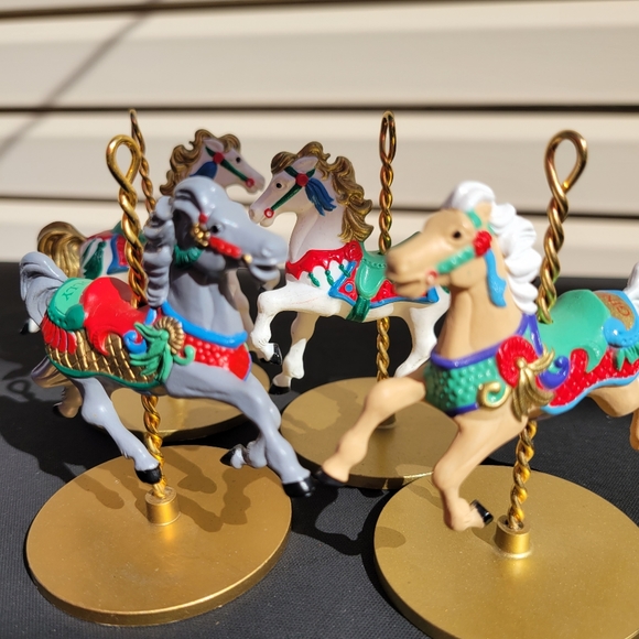 Hallmark Other - Hallmark 1989 Carousel Horse Christmas Ornaments (4) ~ GUC